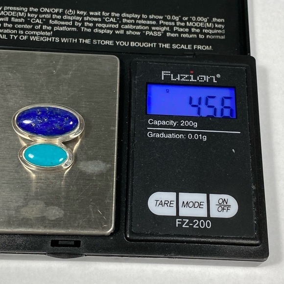 925 Thailand Pendant Sterling Silver Lapis Lazuli Turquoise? 4.56g Vintage - Picture 7 of 7